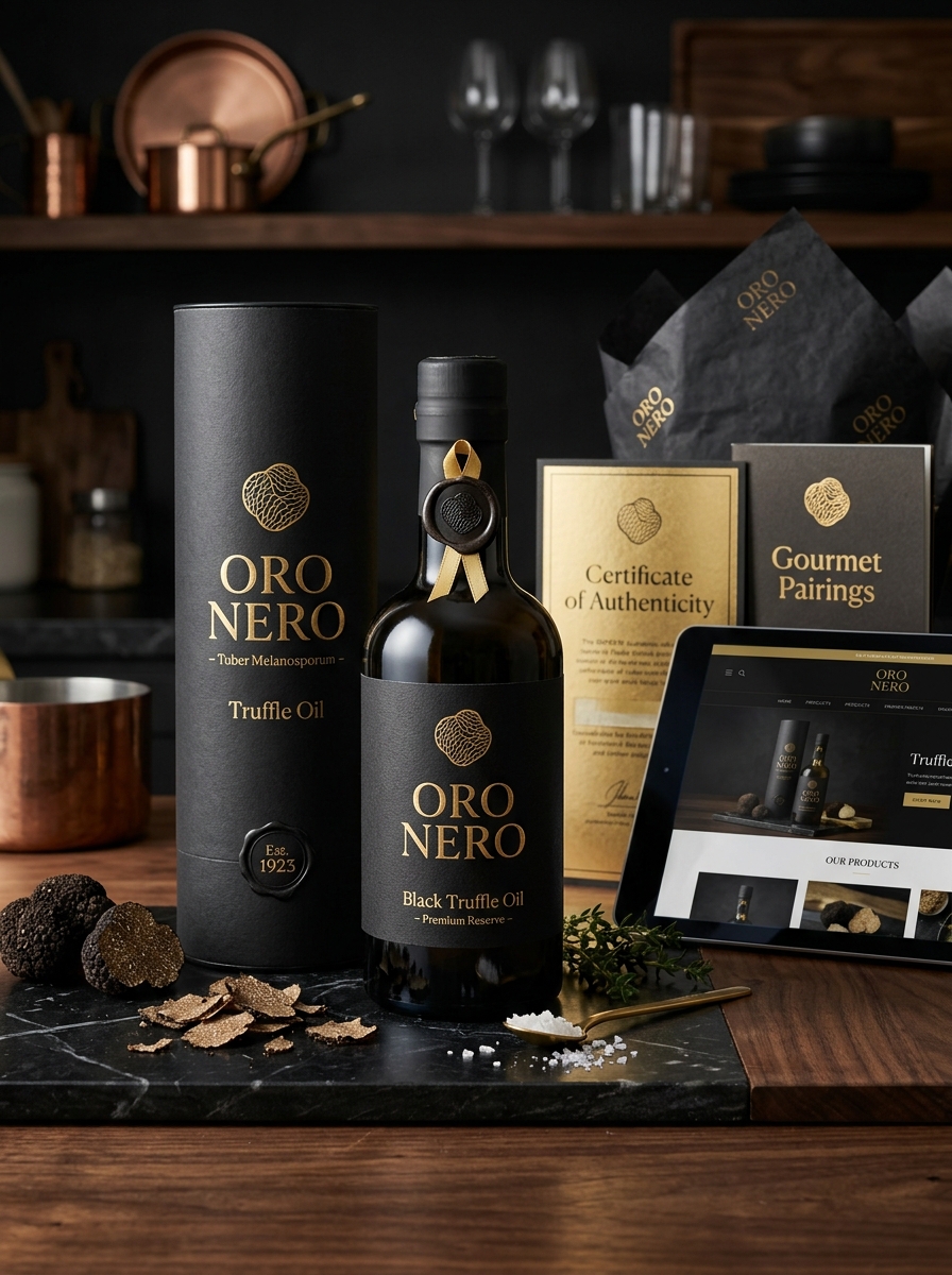 Mastering Black Truffle Oil Packaging Design: Luxury Aesthetics and Brand Identity Principles Image