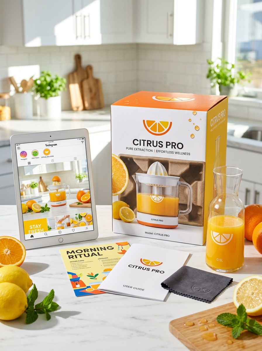 Mastering Citrus Juicer Packaging Aesthetics and Conceptual Design Image