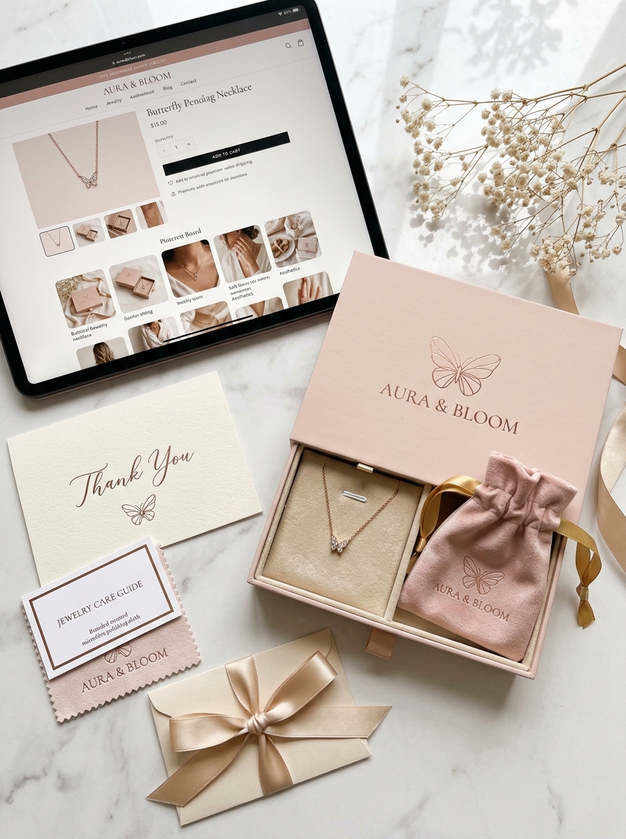 Elevating Dainty Pendant Necklace Brands Through Aesthetic Packaging Design Concepts Image
