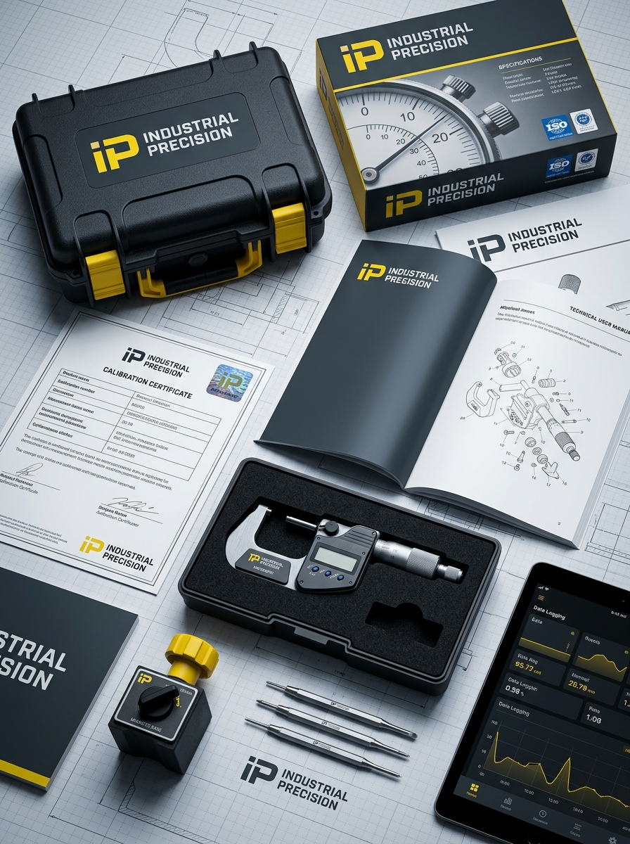 Precision Tool Branding: Dial Indicator Packaging Design and Aesthetic Concepts Image