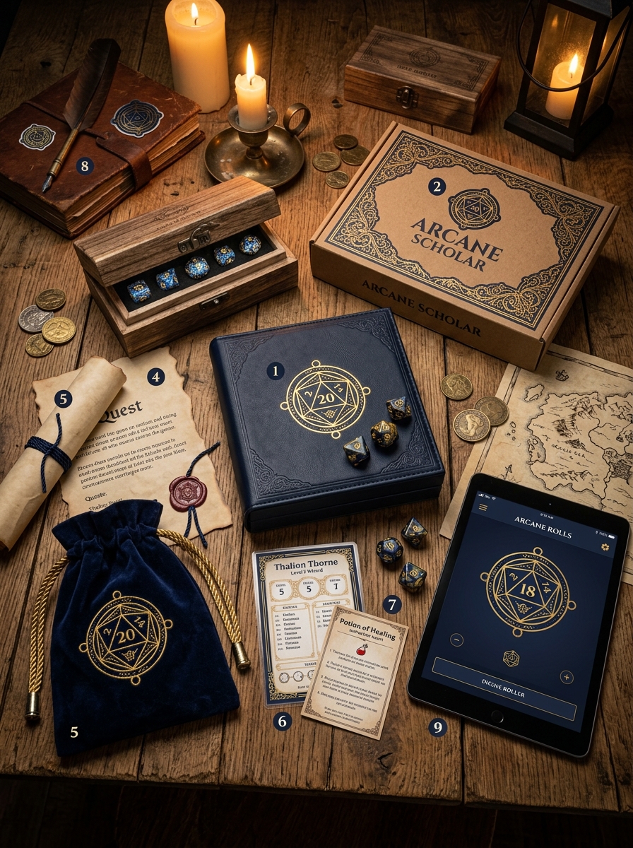 Dungeons & Dragons Dice Set Packaging Design: Essential Concepts and Visual Aesthetics Image