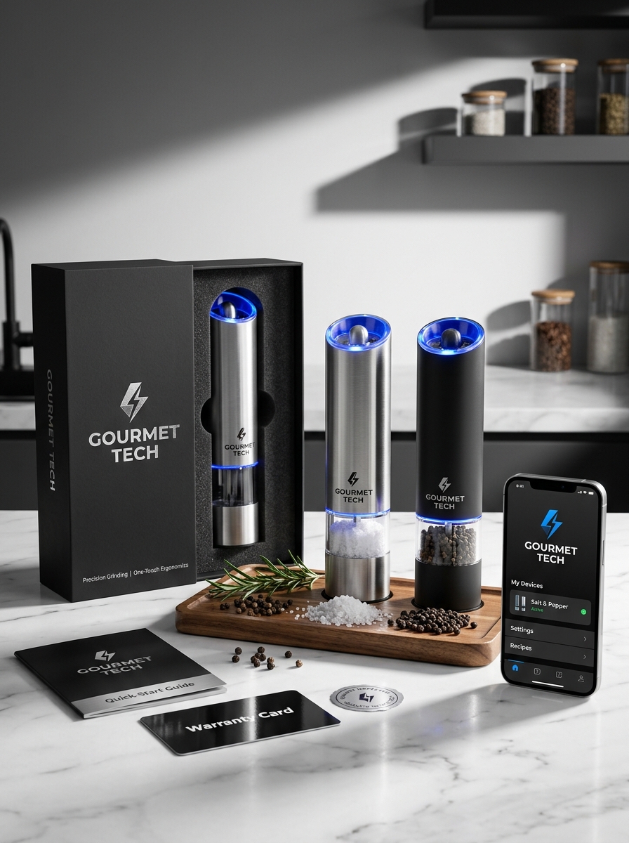 Essential Design Principles and Aesthetic Trends for Electric Salt and Pepper Grinder Packaging Image
