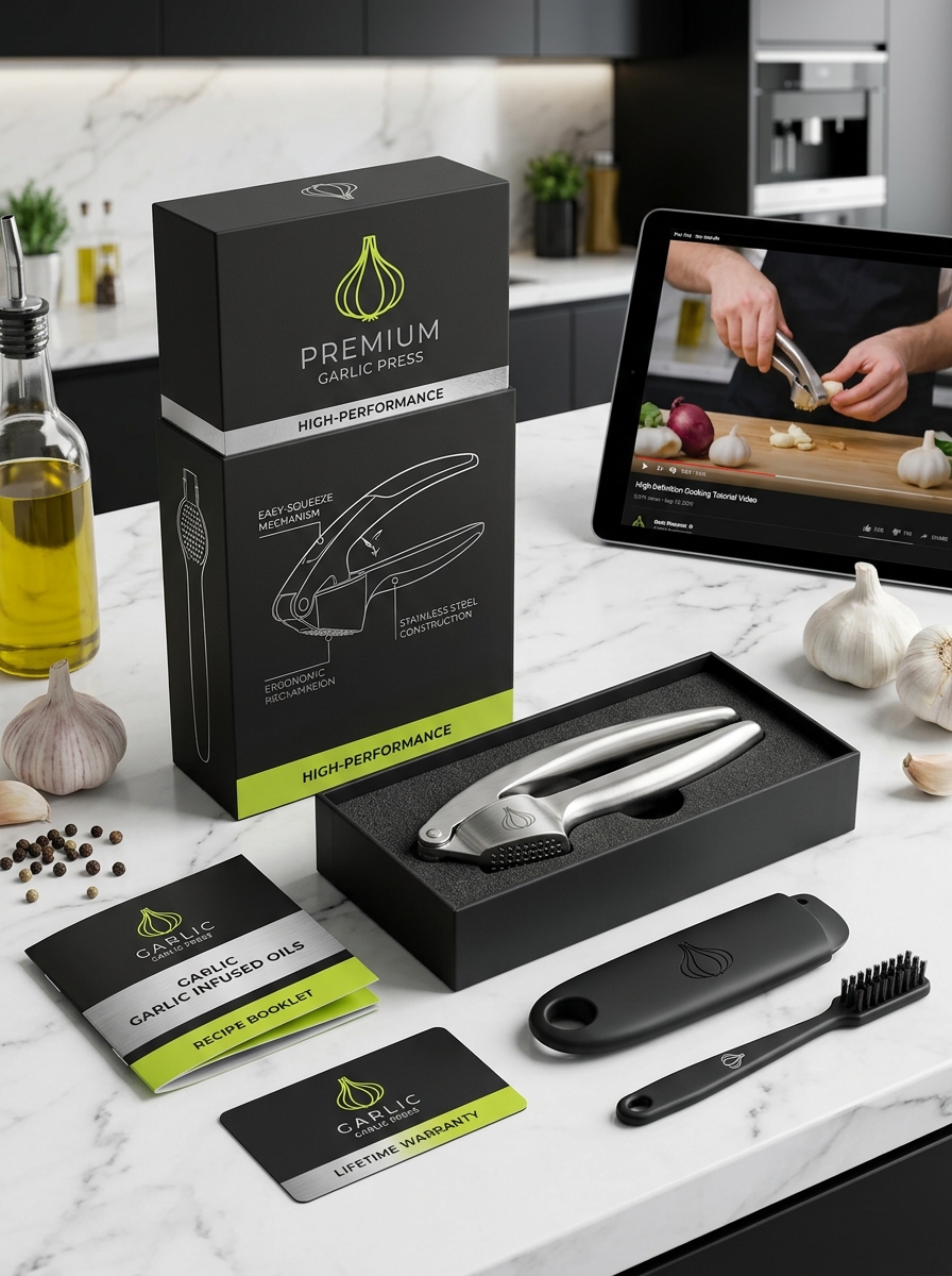 Garlic Press Packaging Design: Essential Aesthetic Concepts and Visual Identity Principles Image