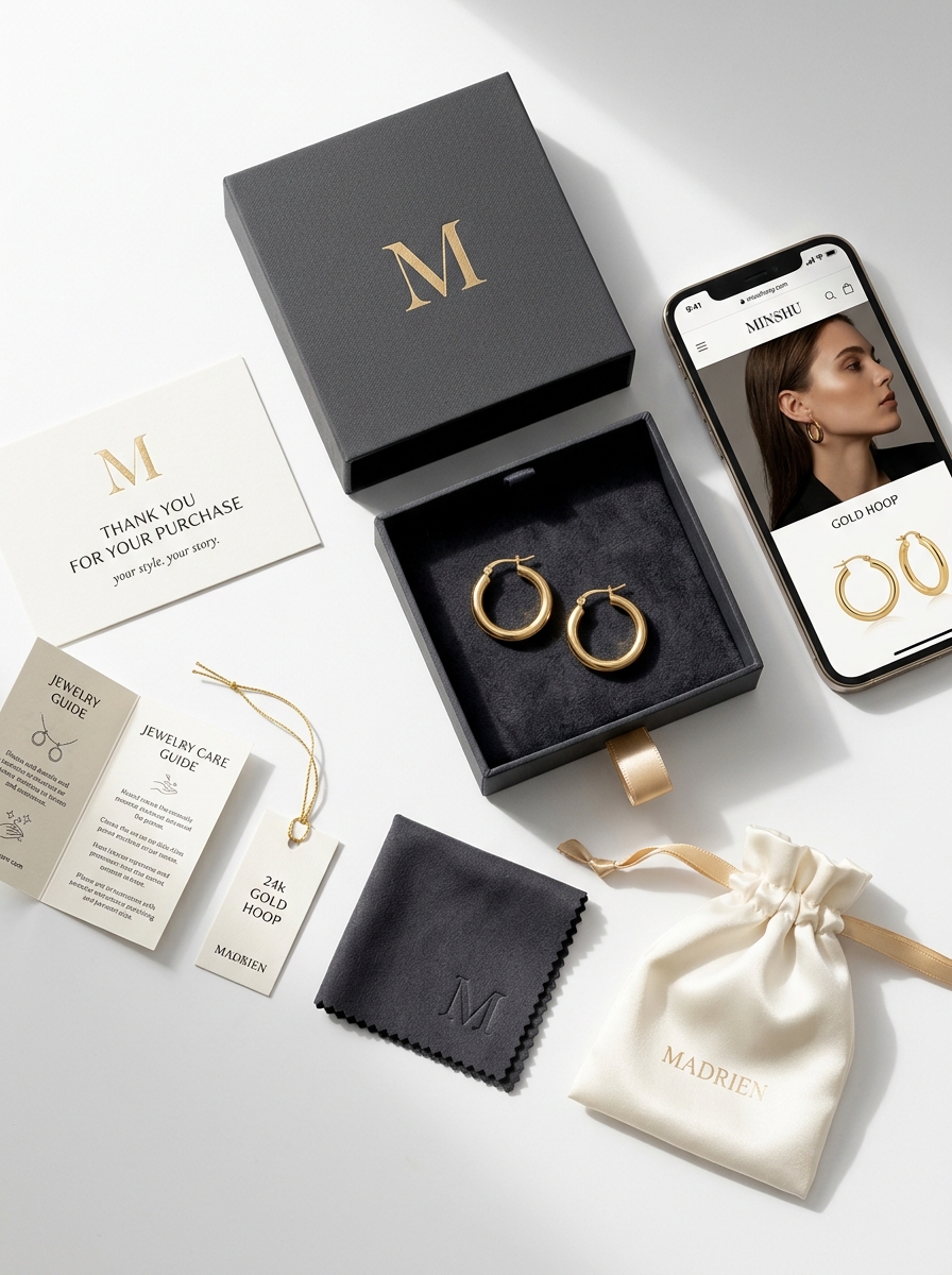 Gold Hoop Earring Packaging Design: Aesthetic Trends and Conceptual Guide Image