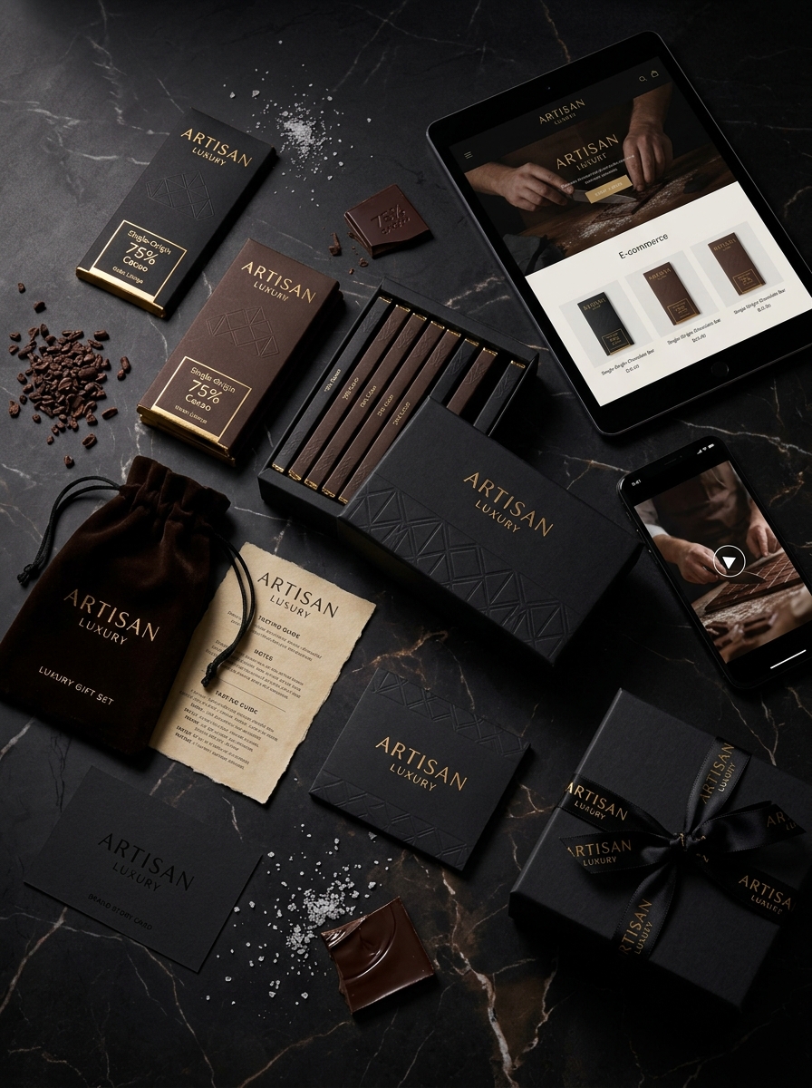 Gourmet Dark Chocolate Packaging Design: Essential Aesthetic Principles and Concepts Image