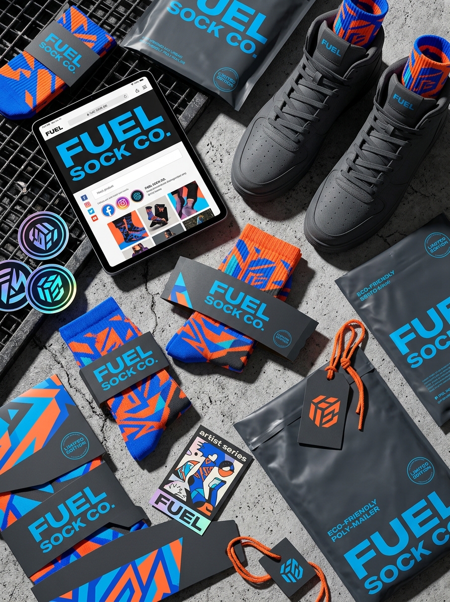 Graphic Crew Sock Packaging Design: Essential Aesthetics and Creative Concepts Image