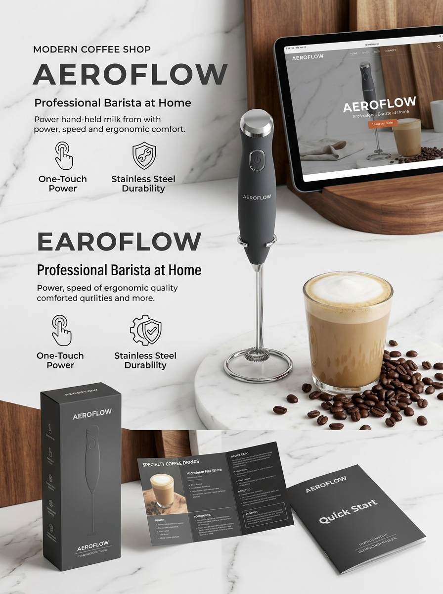 Mastering Handheld Milk Frother Packaging Design: Essential Aesthetics and Conceptual Insights Image