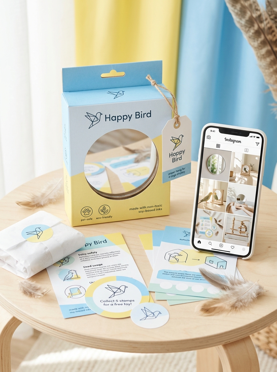 Mastering Hanging Bird Mirror Packaging Design: Aesthetic Principles and Visual Concepts Image