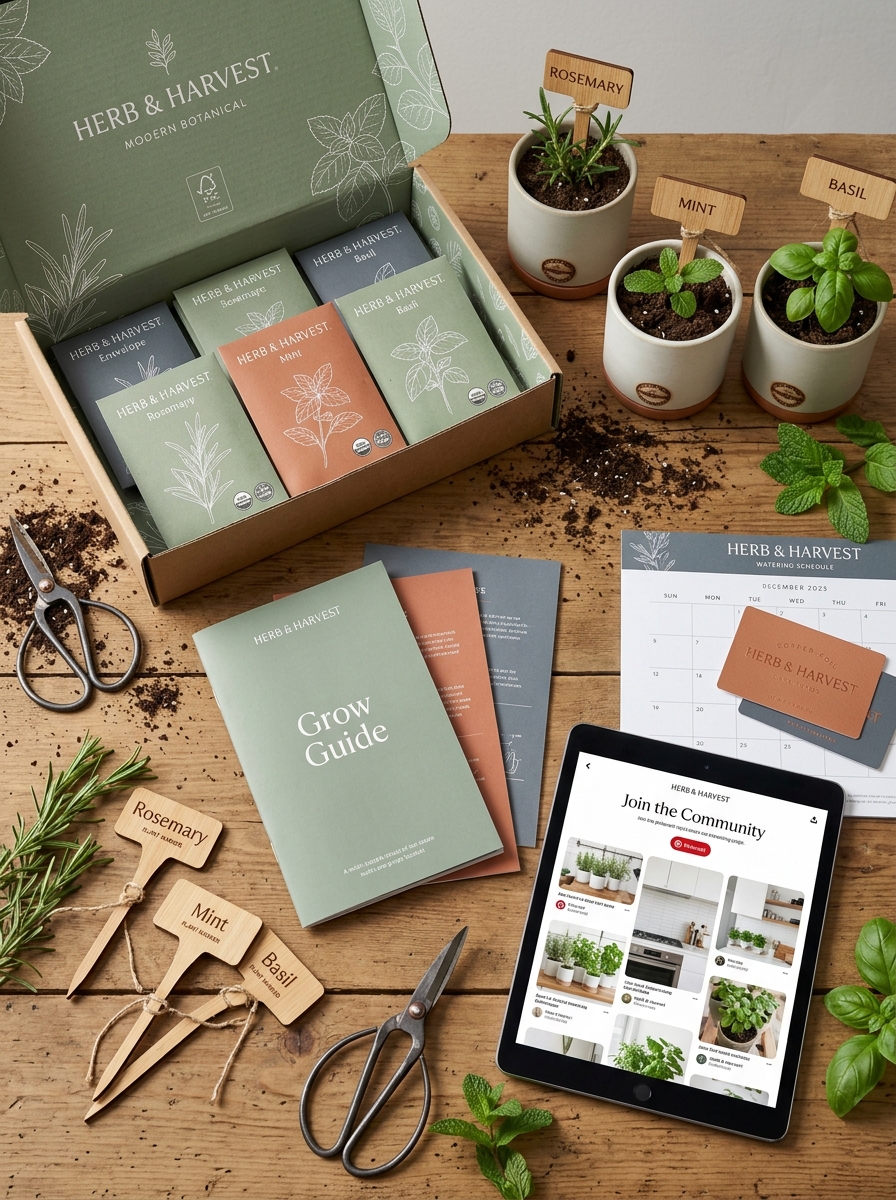 Herb Garden Kit Packaging Design: Key Aesthetics and Branding Concepts Image