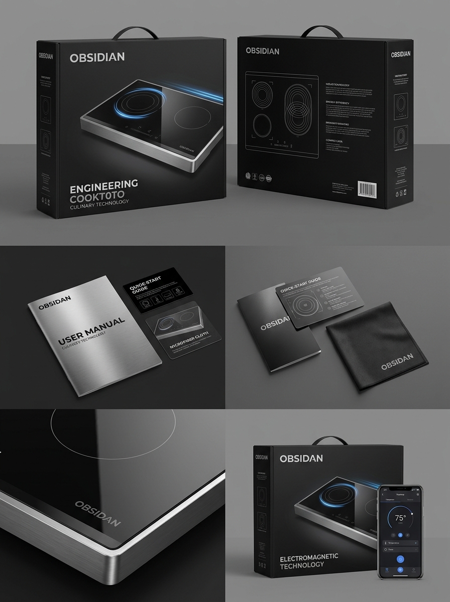 Elevating Induction Cooktop Packaging: Design Concepts and Visual Aesthetics Image