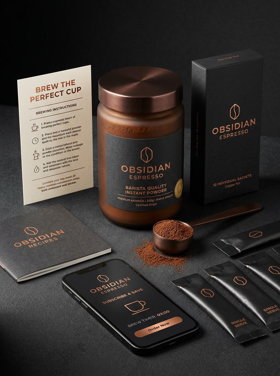 Instant Espresso Powder Packaging Design: Key Concepts and Visual Aesthetics Image