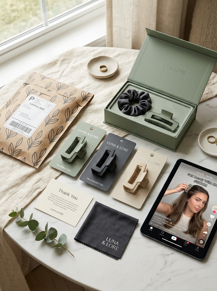 Elevating Large Hair Claw Packaging Through Aesthetic Design and Creative Concepts Image