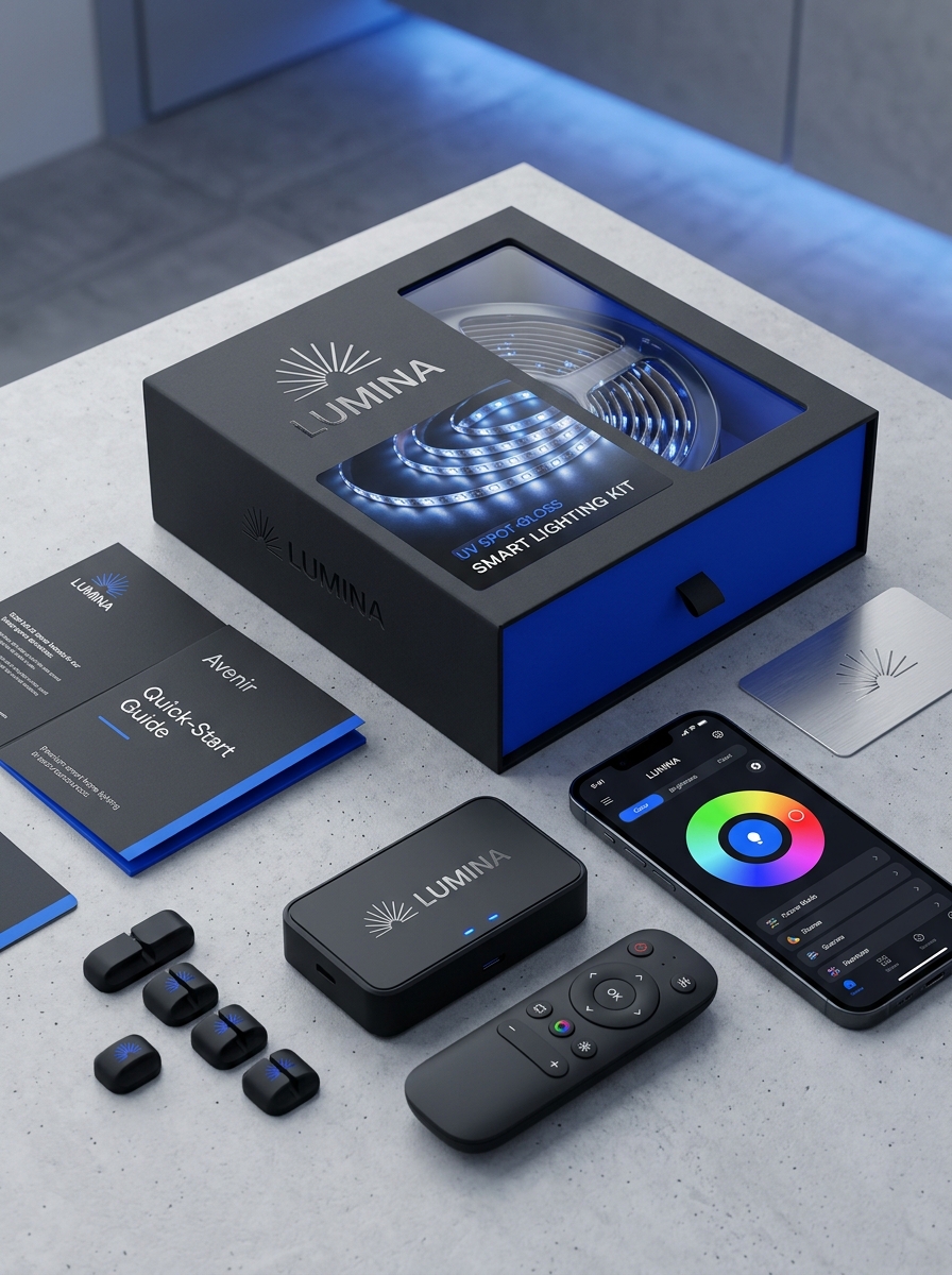 Optimizing LED Interior Light Kit Packaging Design Concepts and Visual Aesthetics Image