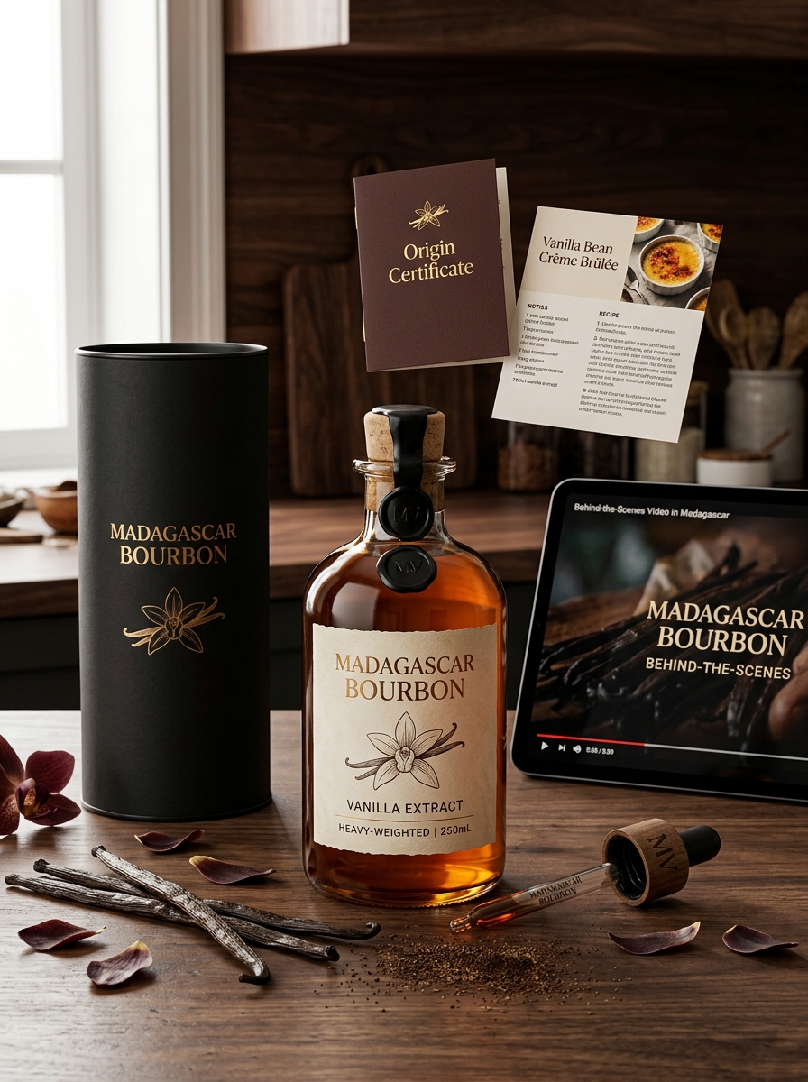 Mastering Premium Aesthetics for Madagascar Bourbon Vanilla Extract Packaging Design Image
