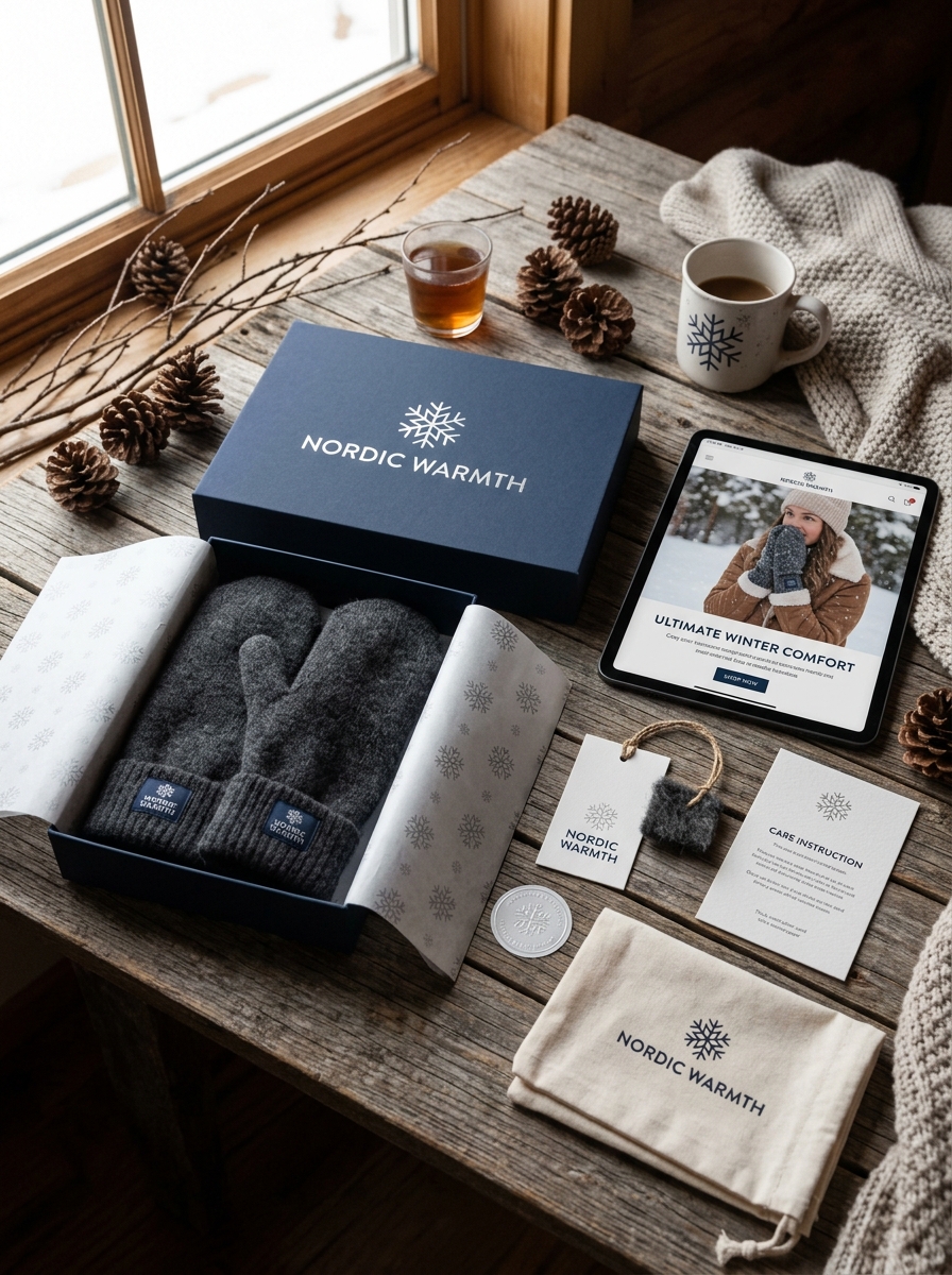 Essential Elements of Mitten Packaging Design and Brand Aesthetic Development Image
