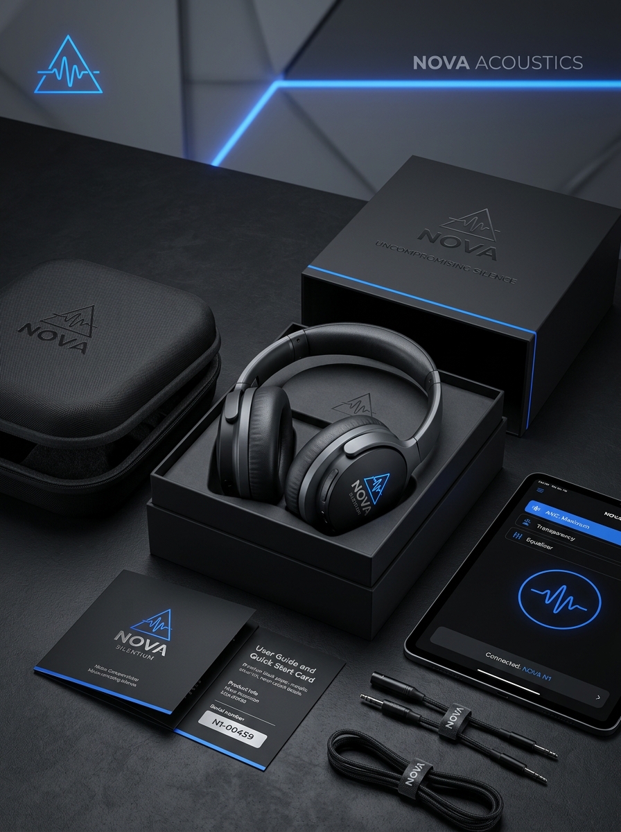 Mastering Premium Noise Canceling Headphone Packaging Design and Visual Concepts Image