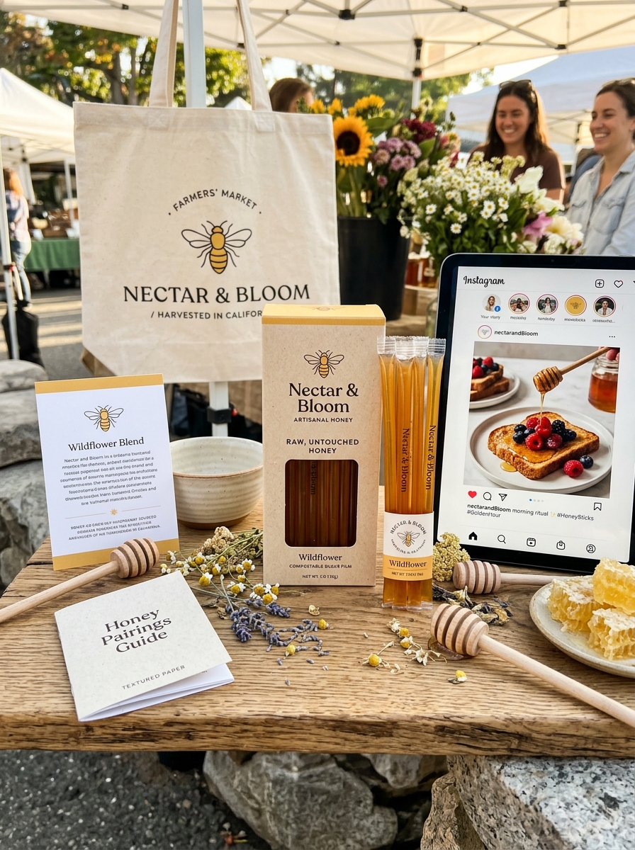 Optimizing Organic Honey Stick Packaging Design for Premium Brand Identity Image