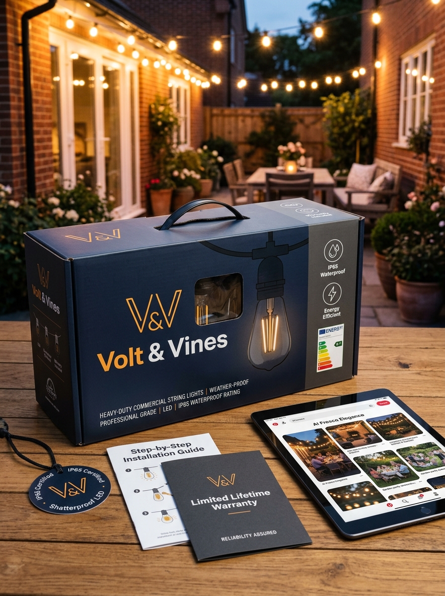 Mastering Outdoor String Light Packaging: Essential Design Concepts and Visual Aesthetics Image