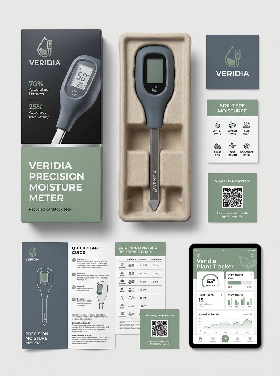 Design Guidelines for Plant Moisture Meter Packaging Aesthetics and Brand Identity Image