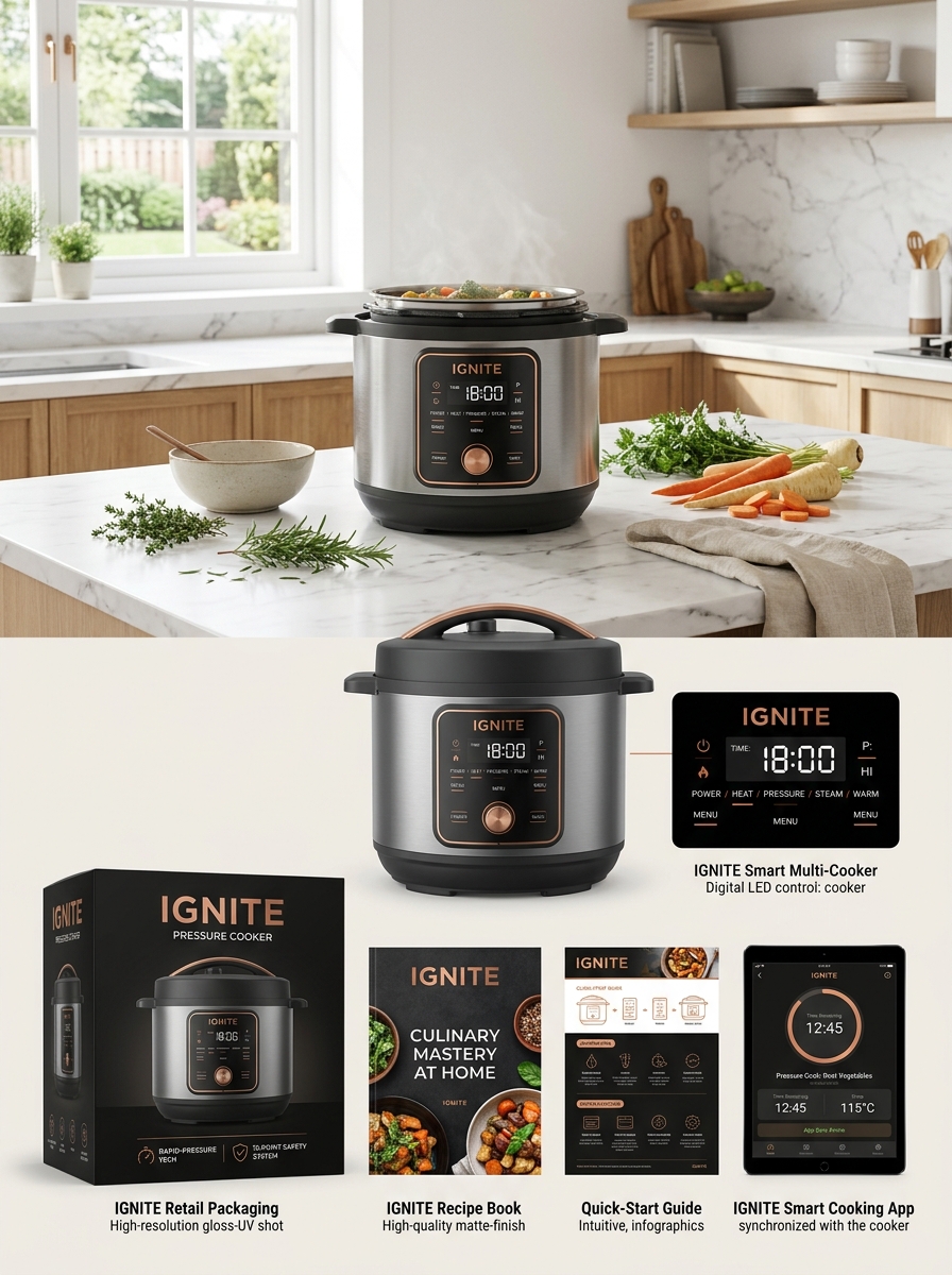 Optimizing Pressure Cooker Packaging Design: Aesthetic Principles and Visual Brand Identity Image