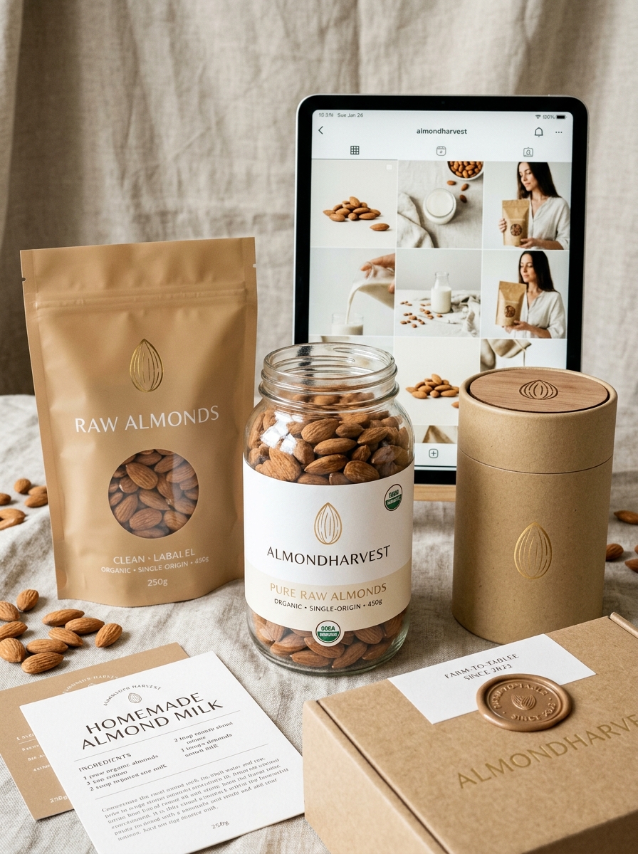 Raw Almond Packaging Design: Essential Concepts and Aesthetic Guidelines Image