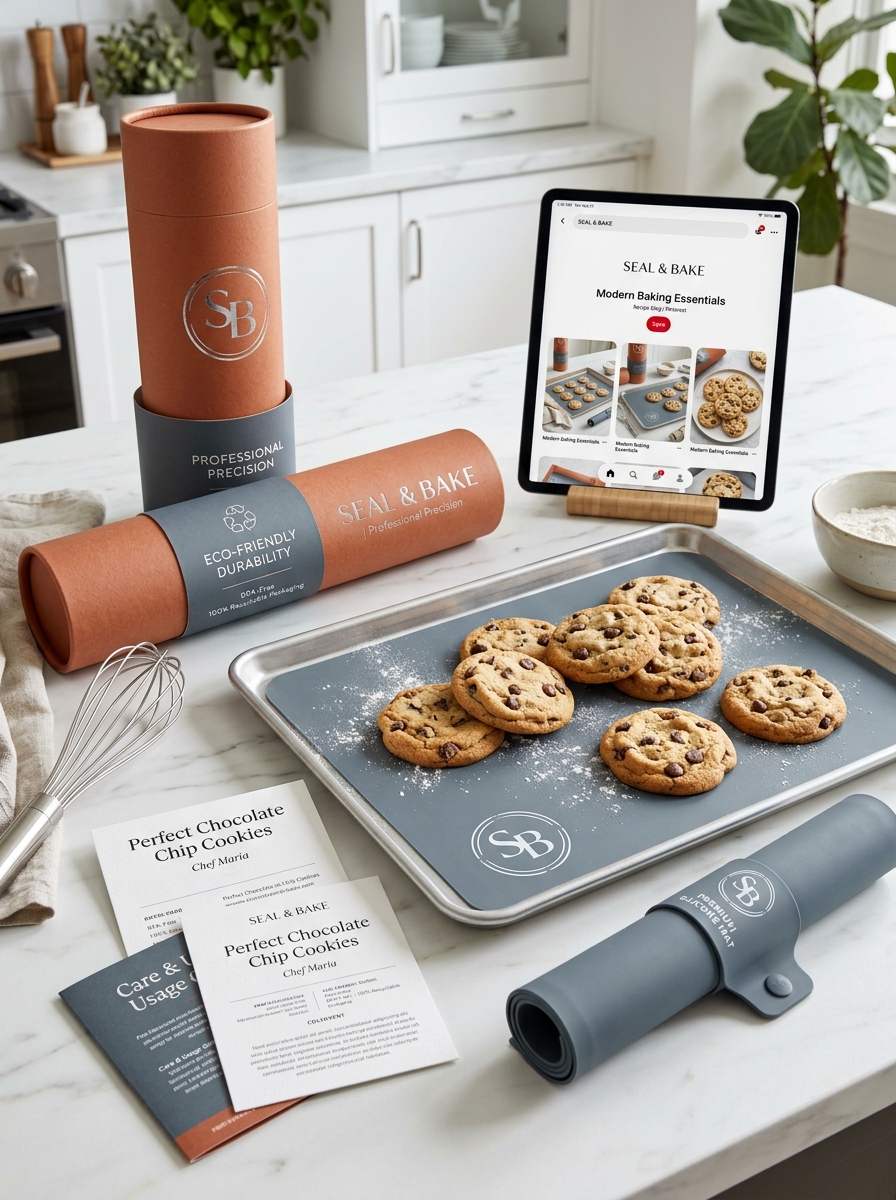 Silicone Baking Mat Packaging Design: Essential Aesthetic Trends and Branding Concepts Image