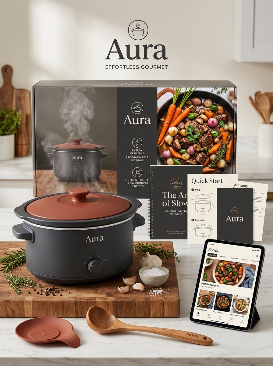 Elevating Slow Cooker Brand Presence Through Aesthetic Packaging Design and Visual Concepts Image