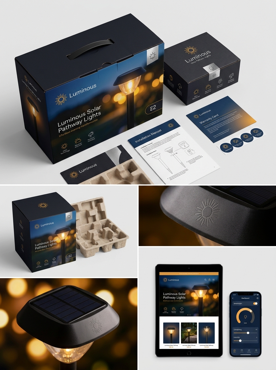 Key Aesthetic and Conceptual Principles for Premium Solar Garden Light Packaging Design Image