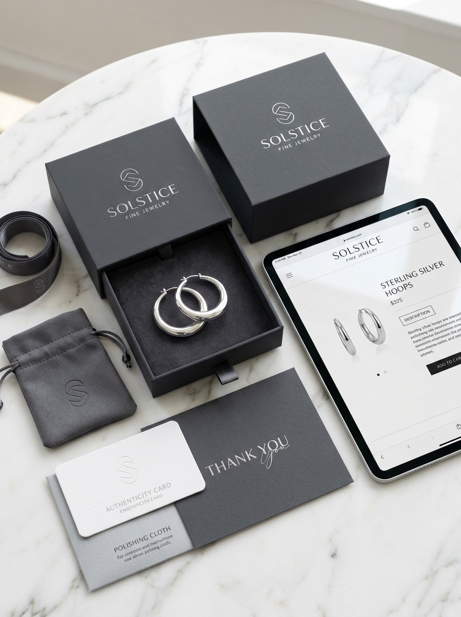 Sterling Silver Hoop Earring Packaging Design: Essential Aesthetics and Conceptual Best Practices Image