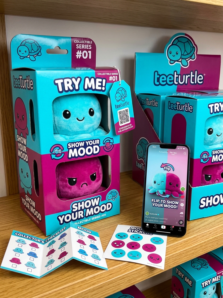Tee Turtle Reversible Plushie Packaging Design: Aesthetic Standards and Visual Concepts Image