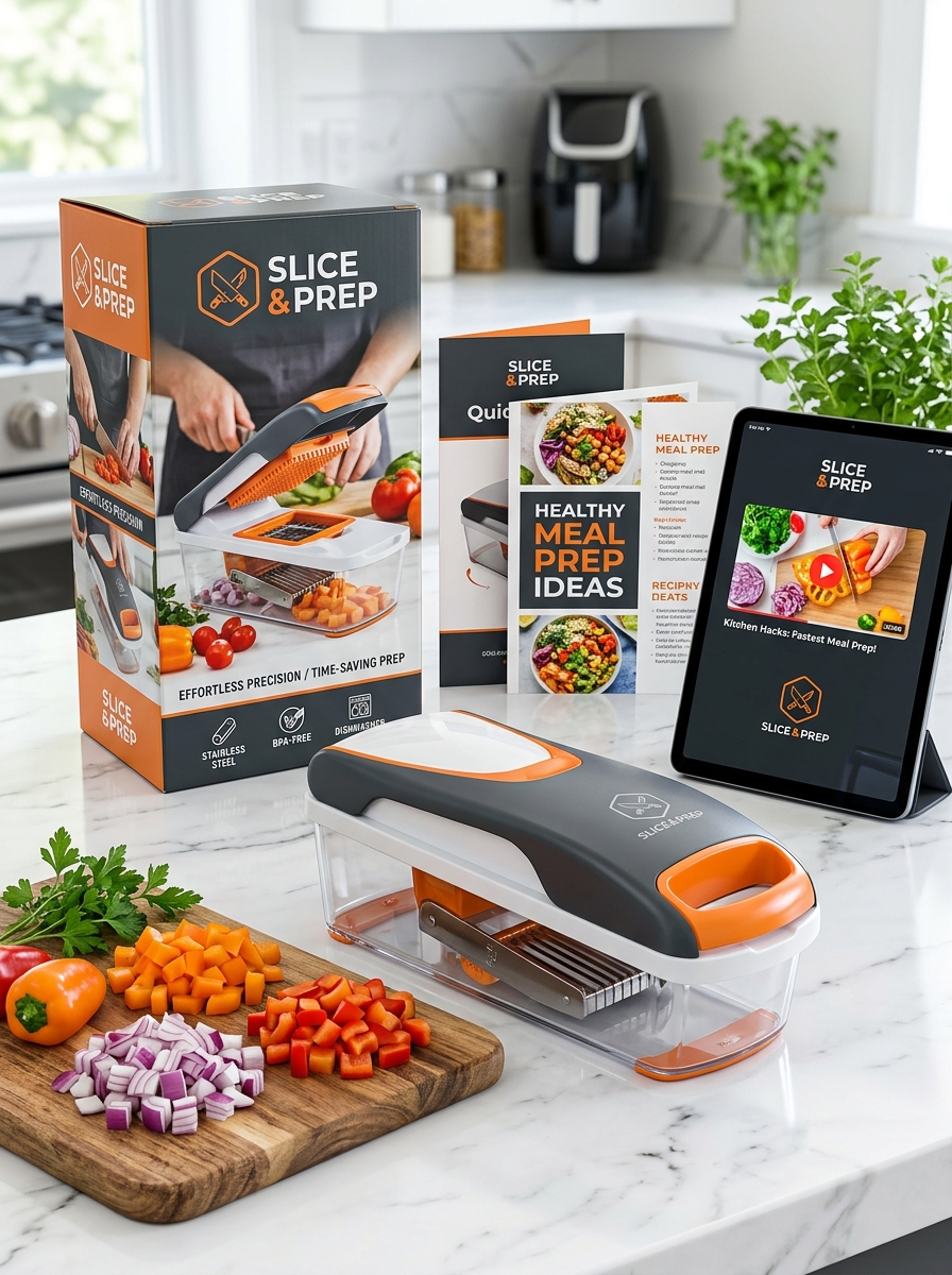 Essential Elements of Vegetable Chopper Packaging Design and Brand Aesthetics Image