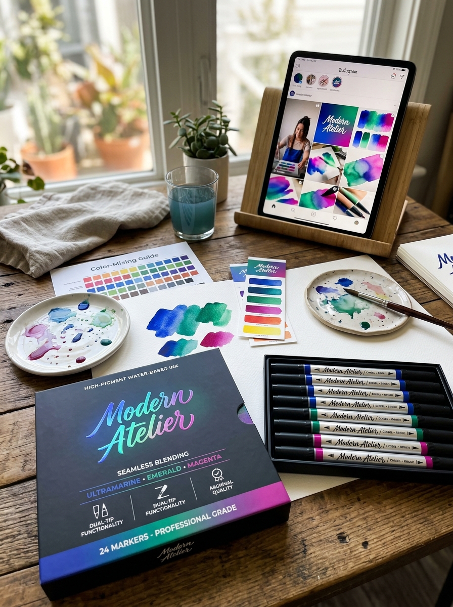 Watercolor Brush Pen Packaging Design: Essential Aesthetic Concepts and Branding Tips Image