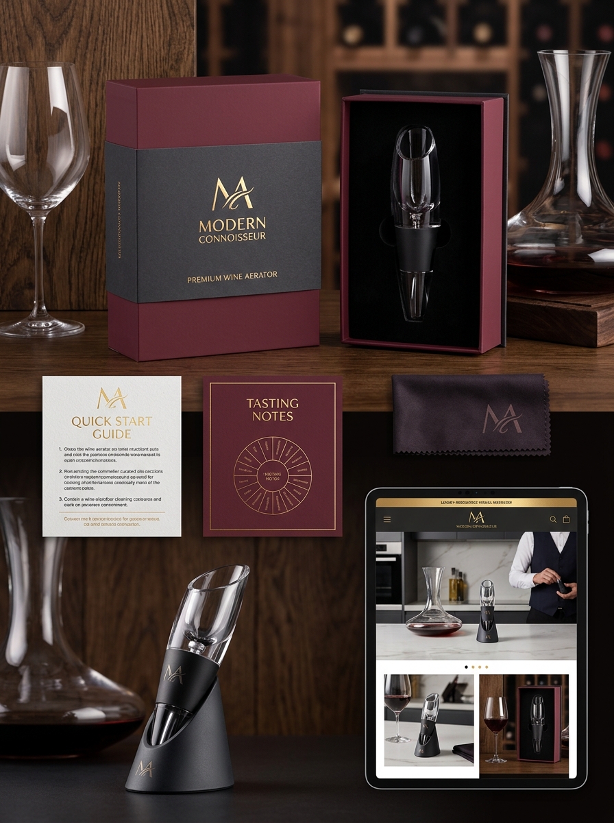 Wine Aerator Packaging Design: Essential Aesthetics and Visual Concept Principles Image